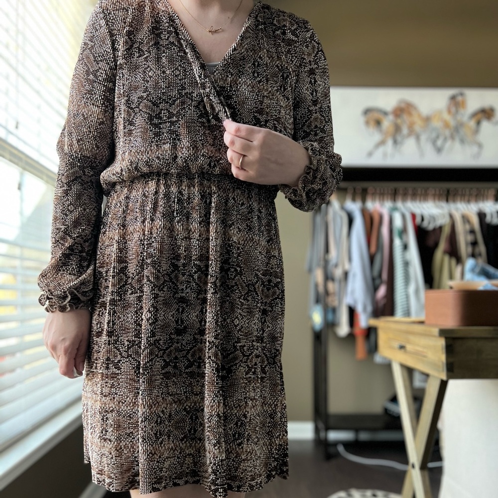 River Island Brown Snake Print dress US size 8
